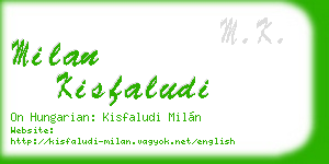 milan kisfaludi business card